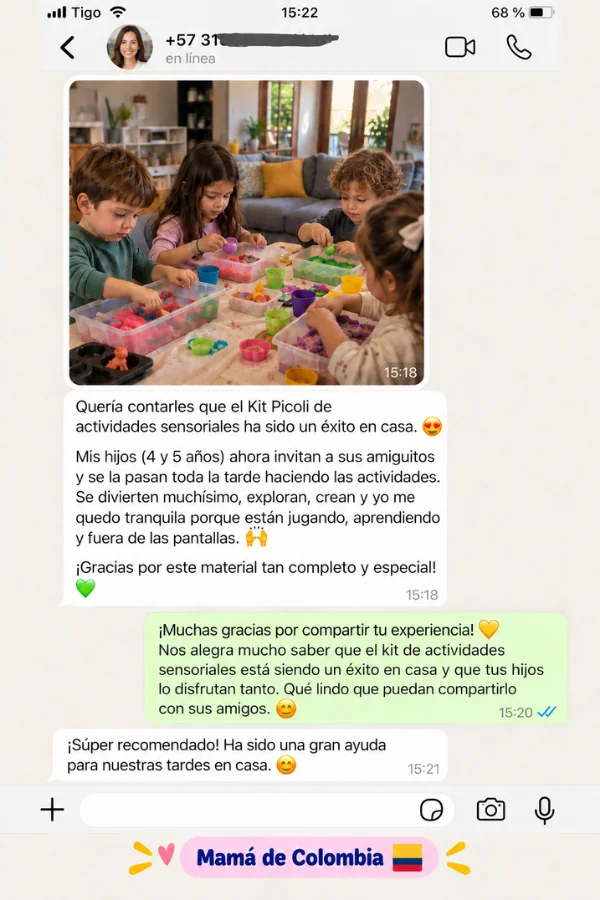 Testimonio de WhatsApp de una mamá de Colombia